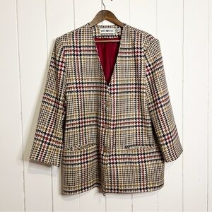 Vintage White Stag Pure Virgin Wool Houndstooth Jacket. Size 18.
